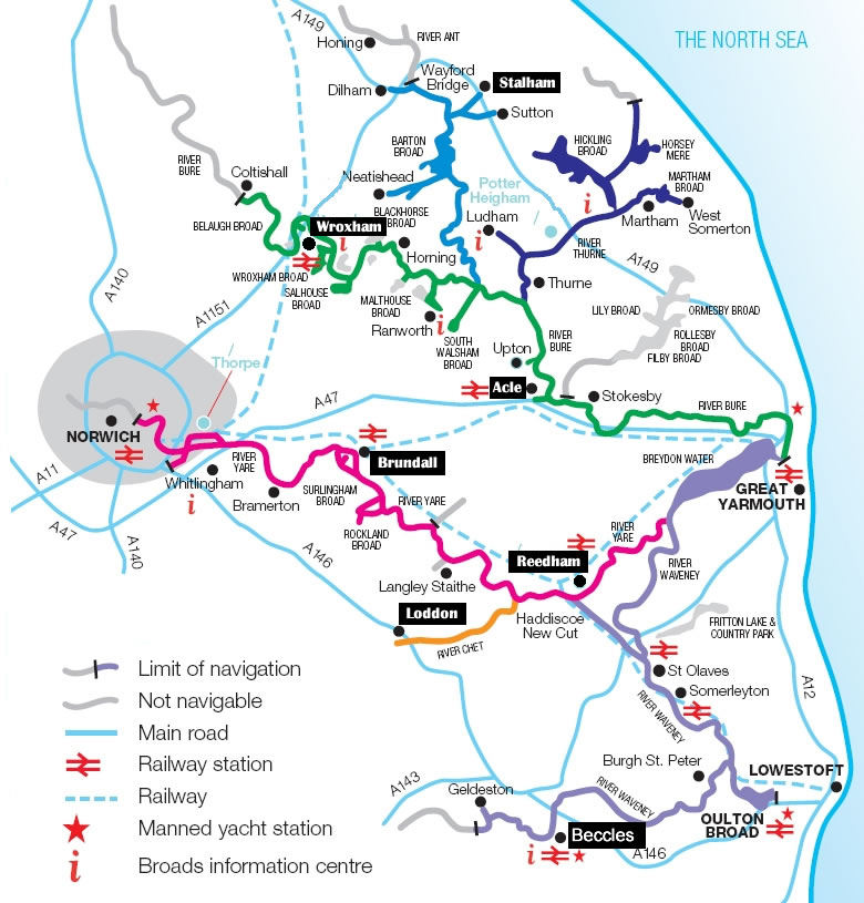 Norfolk Broads map 
